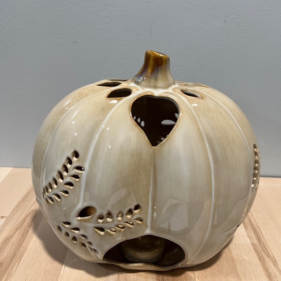 Hobby Lobby Cream Ceramic Pumpkin Decor - Picture 2 of 4